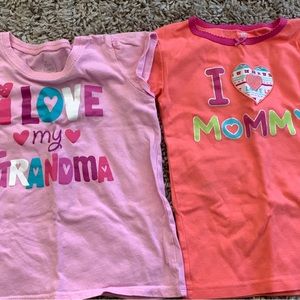 Cute girls shirts - I love mommy & i love my grandma